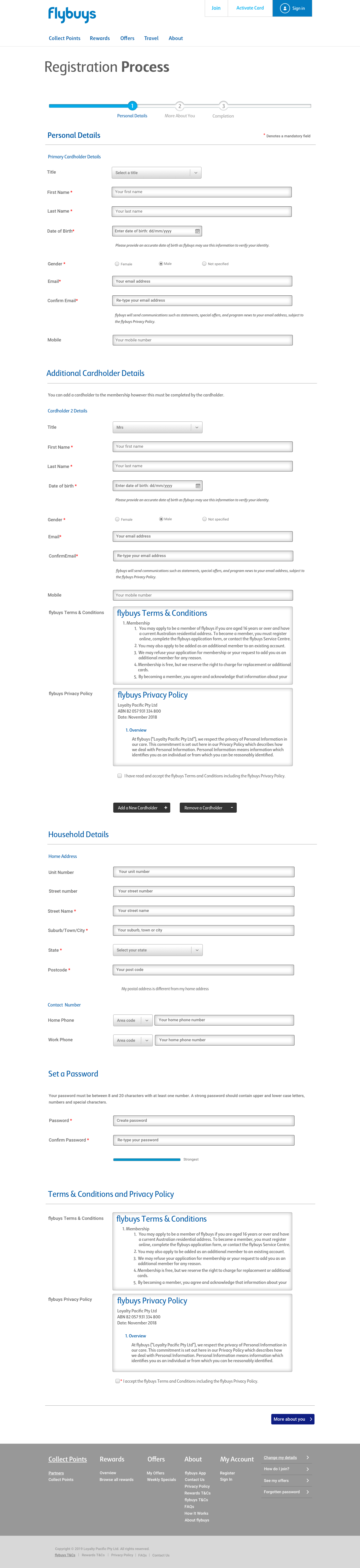 Original 3-step registration form
