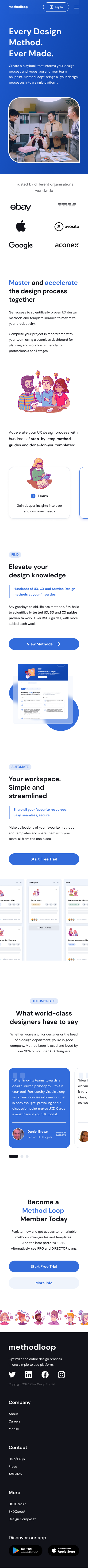 MethodLoop mobile UI