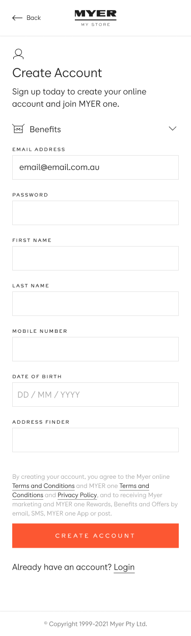 Combined signup screen 5.1